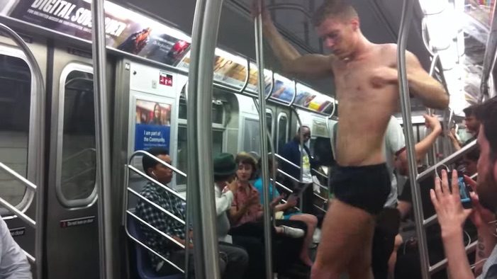 Gay Stripper In Heels Turns NYC Subway Into a Dance Party