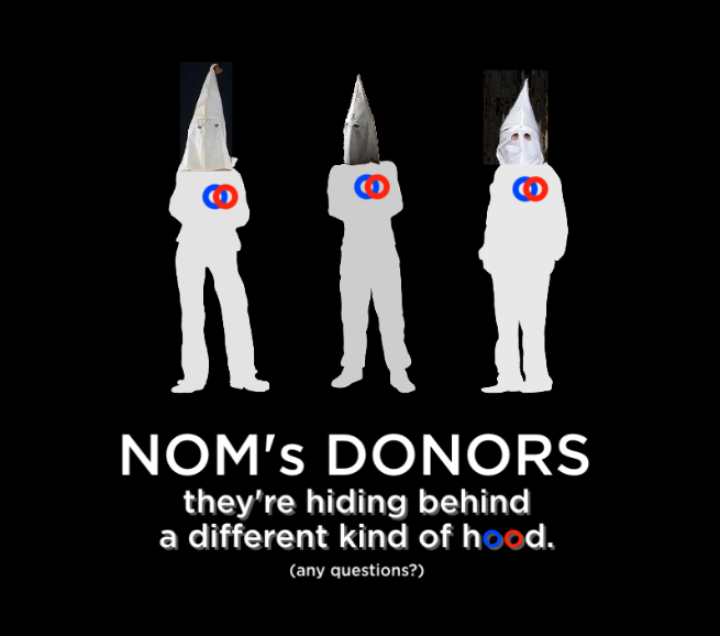 gay blog: NOM NOM NOM KKK NOM donors hoods, national orgination for marriage kkk, NOM different kind of hood