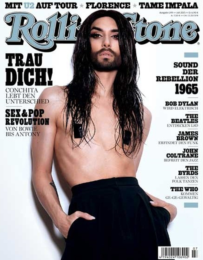 conchita wurst, eurovision, rolling stone, 2014, drag queen, austria