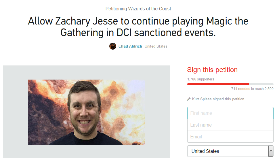 zach jesse petition