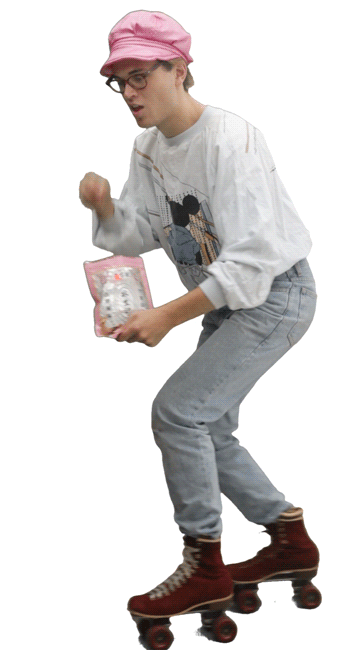 rollerskate, Mike and Claire, animated GIF, art