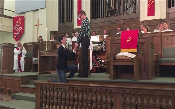 VIDEO: Same-Sex Couple Gets Engaged In Front Of Loving Church