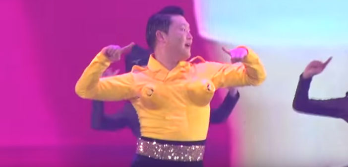 VIDEO: Psy Cross-Dresses, Twerks In A Flame Bra