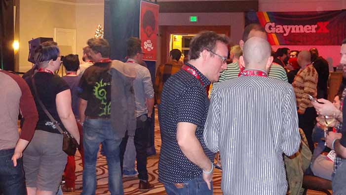 attendees, men, alcohol, booze, line, GaymerX, GX3, VIP, pre-party, party, opening night