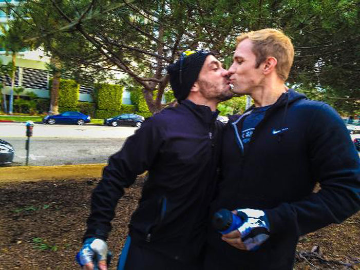 Brad Parr, Andy Evans, Toronto, gay, kiss-cam, hockey, athletes, jocks, sexy, shirtless