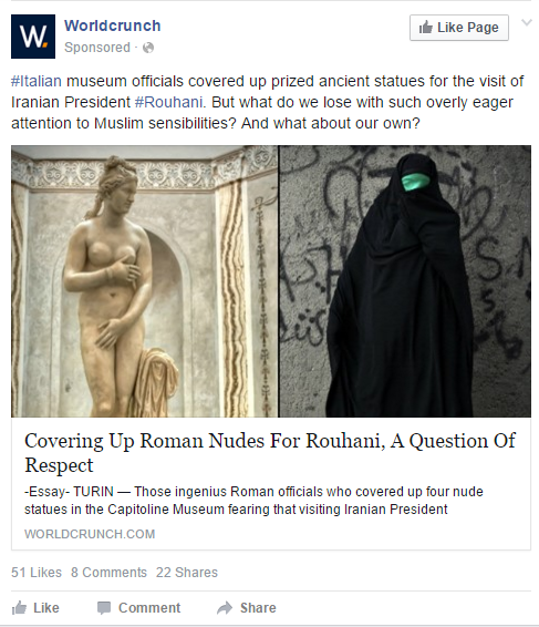 A boosted post approved by Facebook.
