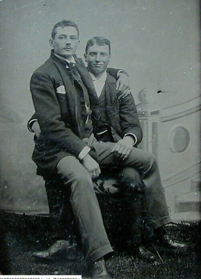 same-sex, couple, gay, men, male, partners, old timey, historic