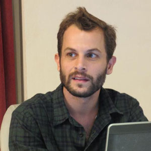 Robbie Corey-Boulet, white, guy, man, beard, otter, laptop