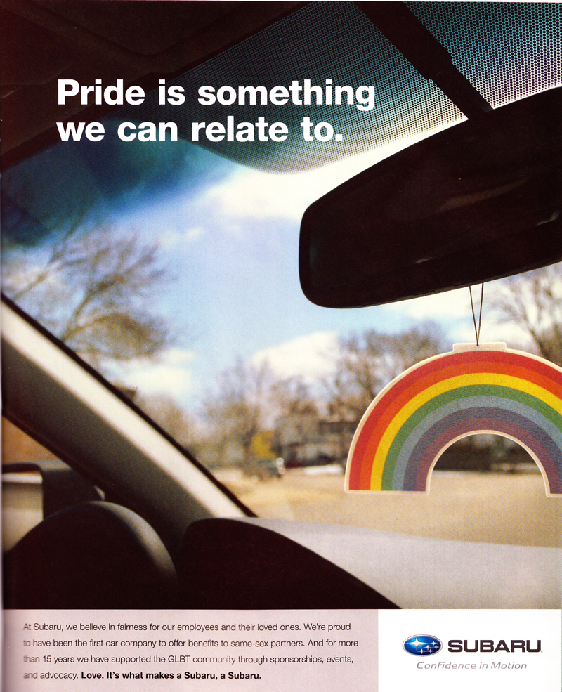 Subaru gay ads, Subaru, Gay, Lesbian, Lesbaru, Advertising