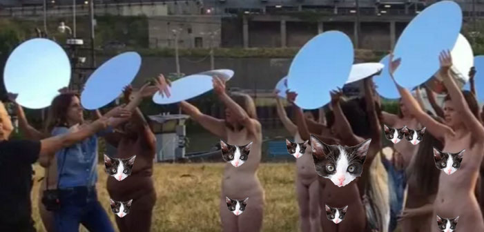 100 Naked Women Shine Mirrors At Republican National Convention (NSFW)