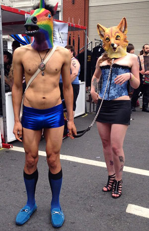 Folsom Street Fair, BDSM, kink, sexy, man, woman, unicorn, dom, sub, briefs, heterosexuality