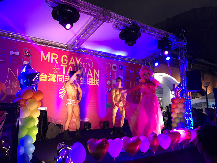 Taiwan, Taiwan Pride, parade, drag queen, Hornet, men, rainbow flags, LGBT, LGBTQ, queer, Mr. Gay Taiwan, Magnolia La Manga, drag queen