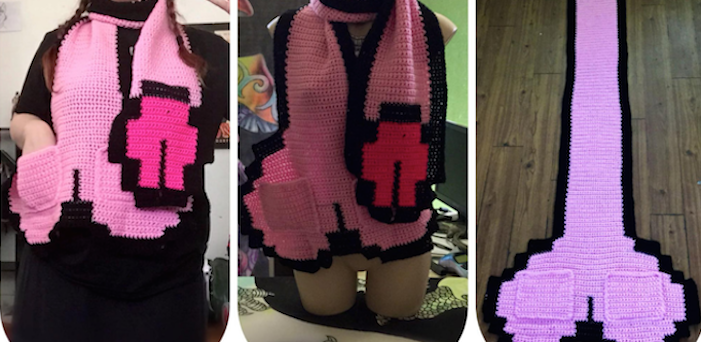 Stay Warm This Winter with a Made-to-Order 8-Bit Penis Scarf