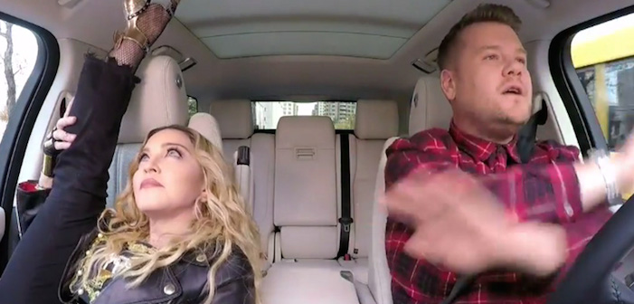 Madonna Pega Carona no ‘Carpool Karaoke’ com James Corden