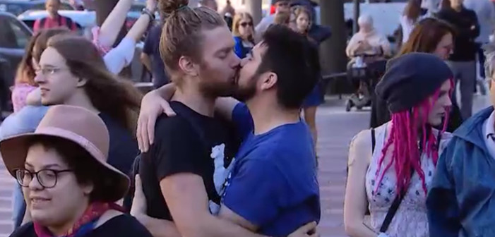Activists Held a Gay Make-Out Protest Outside Trump’s D.C. Hotel (Video)