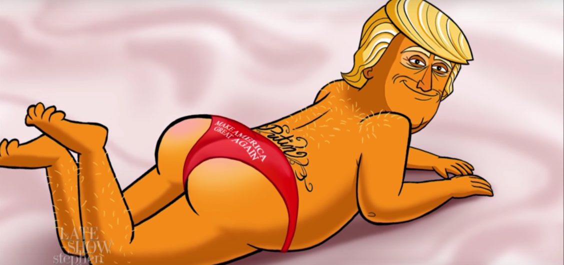 Stephen Colbert Wins ‘Hi Stranger’ Challenge with Disturbing Donald Trump Cartoon