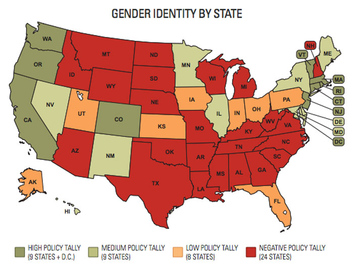 transgender women turned away, transgender rights map, united states, gender identity