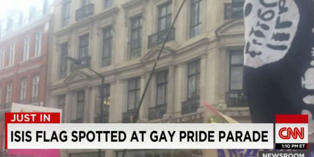 CNN Mistakes London Pride Dildo Flag For ISIS Terror Flag