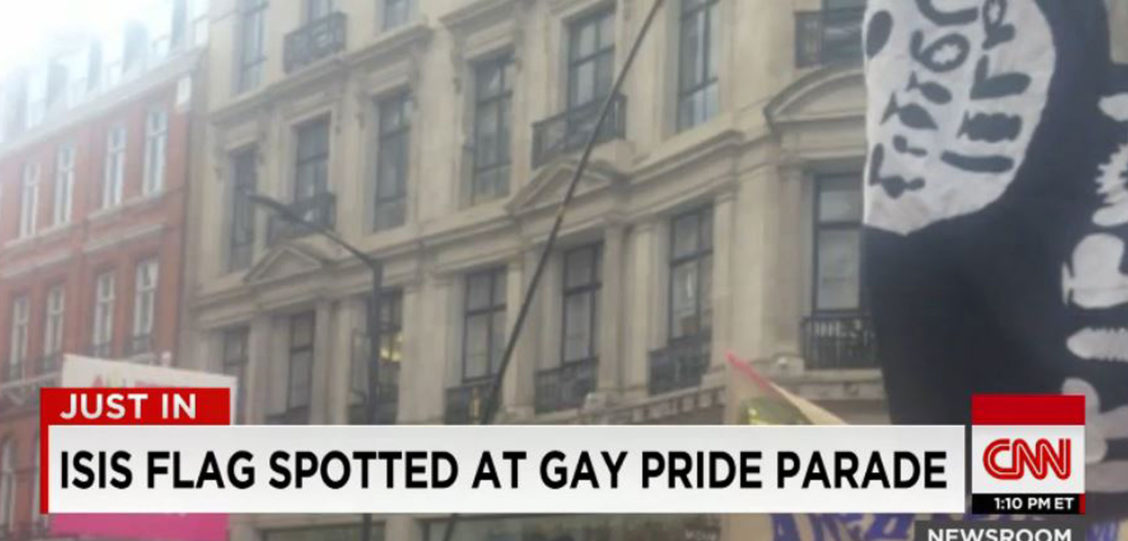 CNN Mistakes London Pride Dildo Flag For ISIS Terror Flag