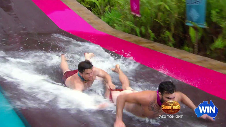 Australia Survivor nude wrestling 02