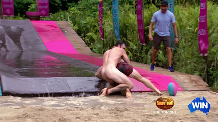 Australia Survivor nude wrestling 03