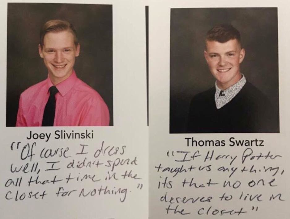 gay students yearbook quote
