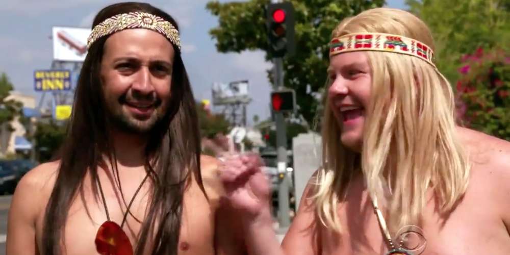 Watch Lin-Manuel Miranda and James Corden Strip Completely Nude During a Performance of ‘Hair’