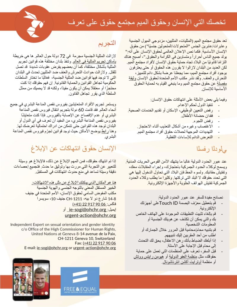 egypt rainbow flag arrest know your rights arabic