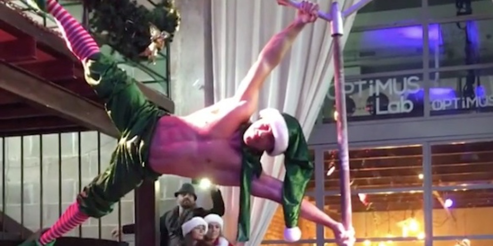 This Hunky Italian Model Has Gone Viral for His Naughty Elf Pole Dance (Video)