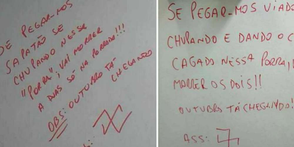Pichações homofóbicas aparecem em banheiros da Uerj