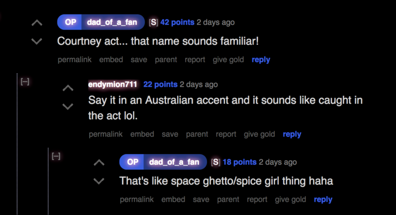 Drag Lingo Dad Courtney Act