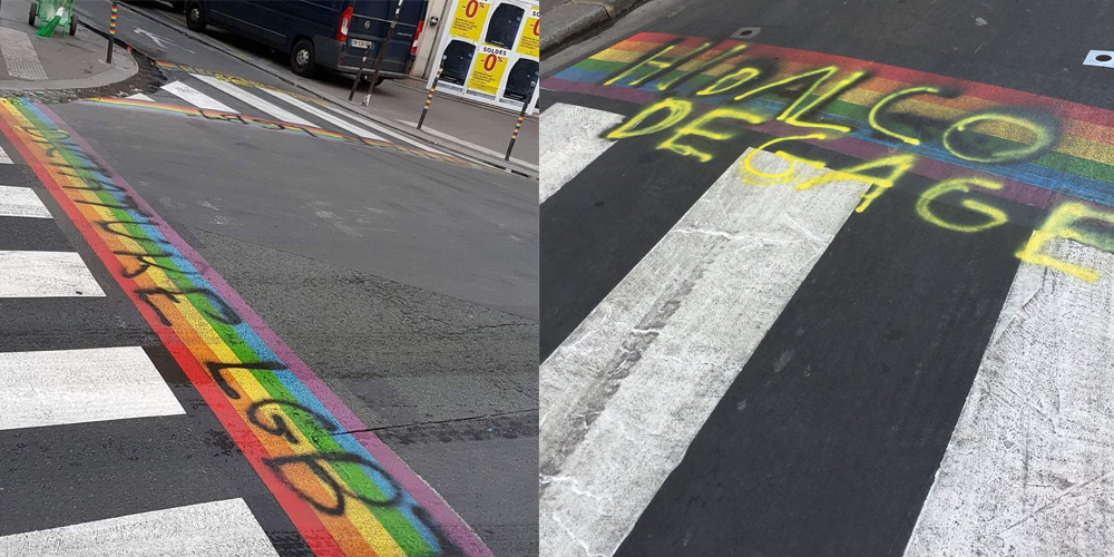 « Dictature LGBT »: Les passages piétons arc-en-ciel ont à nouveau été dégradés