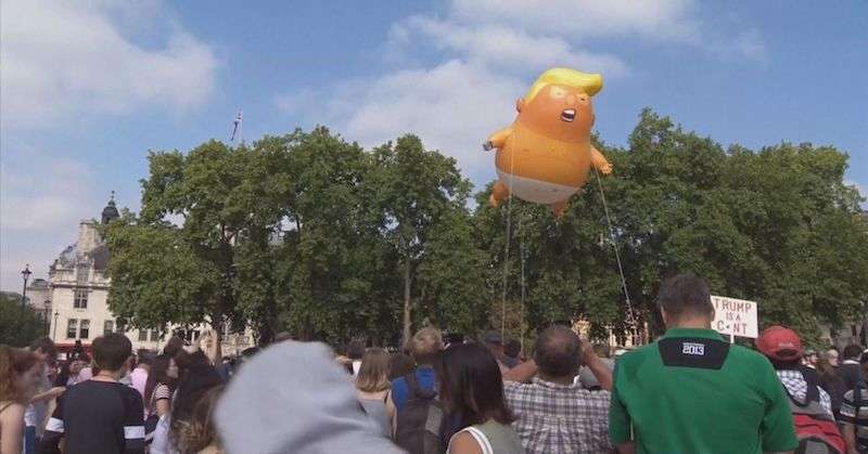 Trump chicken 01, Trump baby blimp 01, inflatable Trump 04