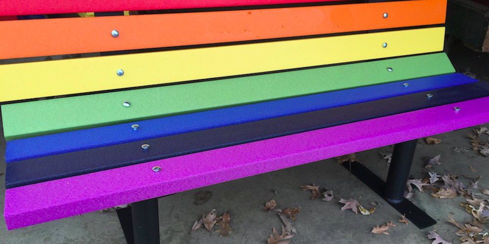 Anti-Gay Vandals Smeared Human Feces on a U.K. Rainbow Pride Bench