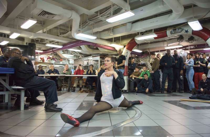 navy drag queen harpy daniels inline performance