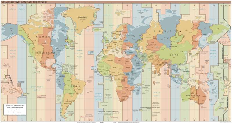 time zones map