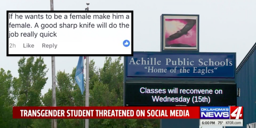 Oklahoma School Shuts Down After Parents Threatened to Beat, Mutilate 12-Year-Old Trans Student