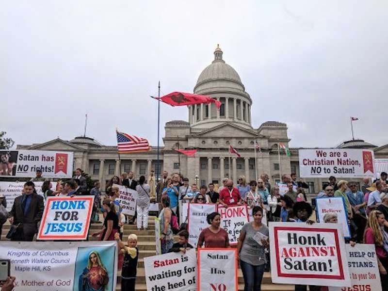 Satanic Temple Arkansas 02, Baphomet statue 02
