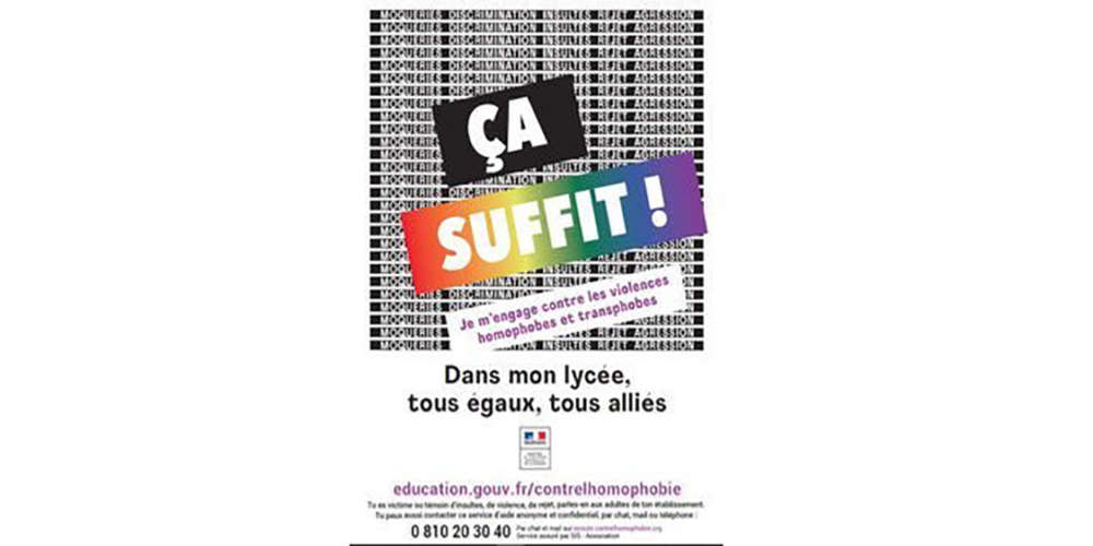 « Ça suffit! », la nouvelle campagne contre l’homophobie et la transphobie dans les écoles