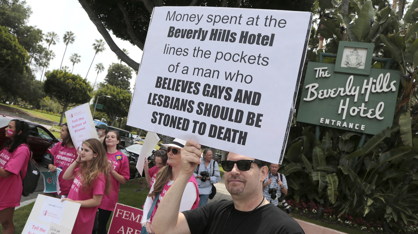 sultan of brunei protest