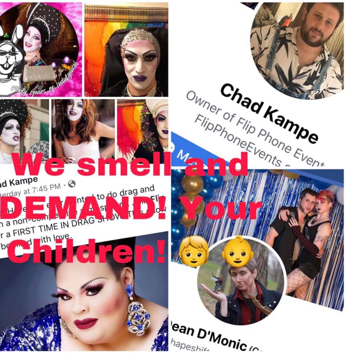 mall drag show collage