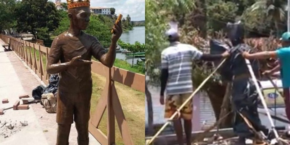 Carlinhos Maia tem estátua removida de sua cidade em protesto de moradores (vídeo)